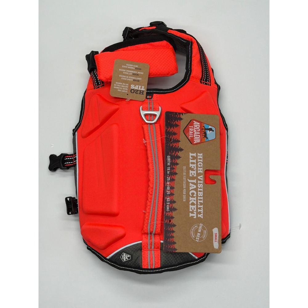 Arcadia Trail High Visibility Dog Life Jacket Orange Small Girth 19-25in NWT